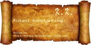 Kutasi Konstantina névjegykártya